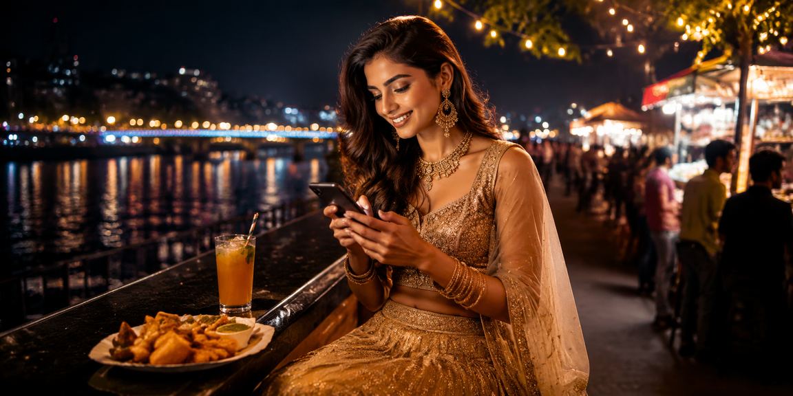 Ahmedabad riverfront with cash bonus promotion scene